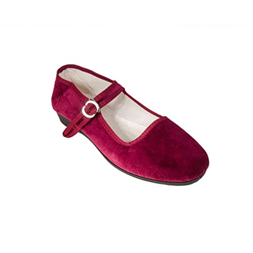 Sonnenscheinschuhe China Samtschuhe Gr. 34-42 Bordeaux ROT NEU Chinaschuhe Ballerinas Trachtenschuhe (37) von Sonnenscheinschuhe