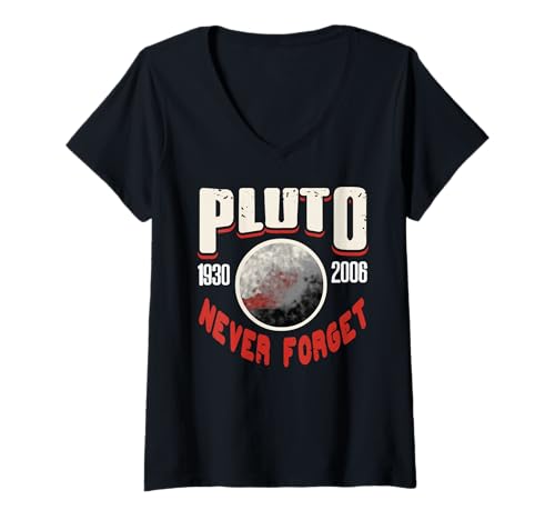 Damen Pluto 1930–2006 Planet Aberkannt Lustiger Weltraum Spruch T-Shirt mit V-Ausschnitt Damen Pluto 1930–2006 Planet Aberkannt Lustiger Weltraum Spruch T-Shirt mit V-Ausschnitt von Sonnensystem Astronomie Fakten Nerd Humor