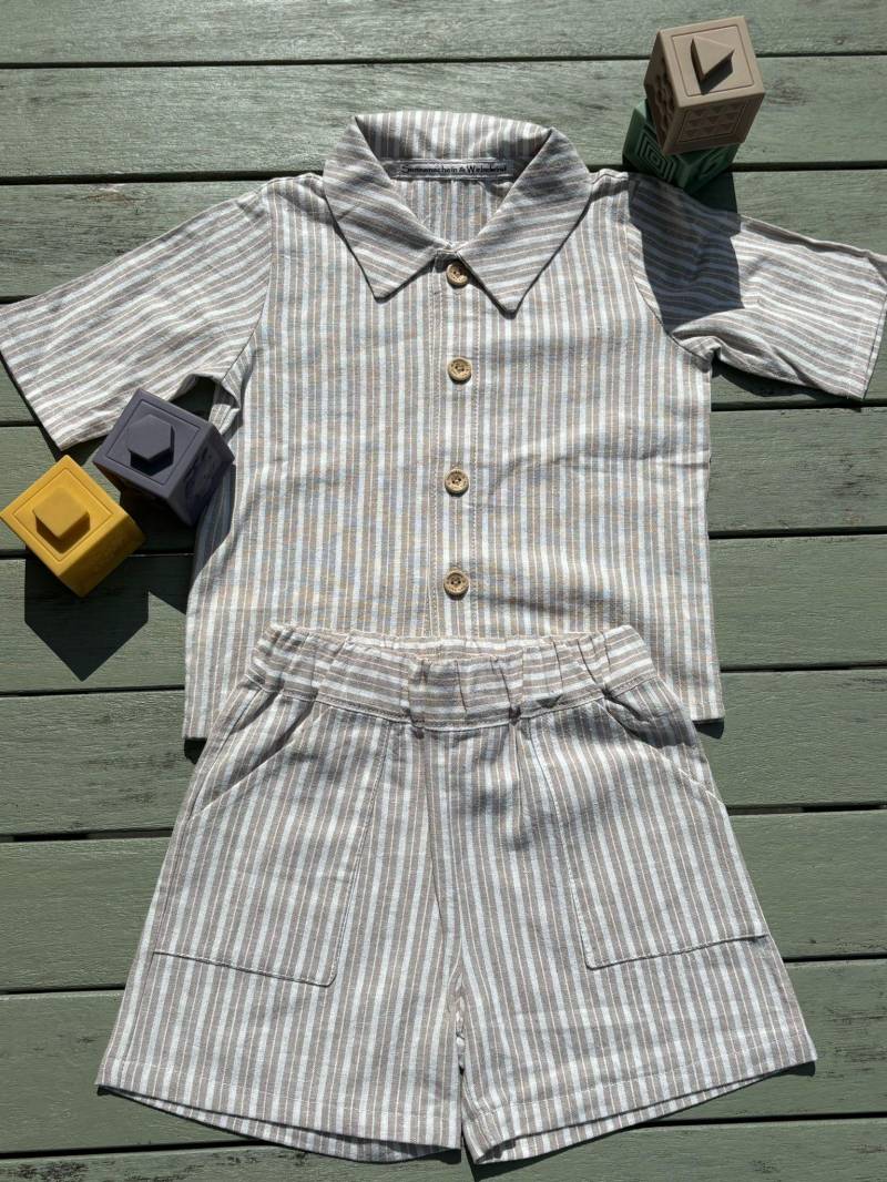 Shorts Und Hemd Aus Baumwolle-Leinen - Luftig Bequem Ideal Für Warme Tage von SonnenwirbelwindDE