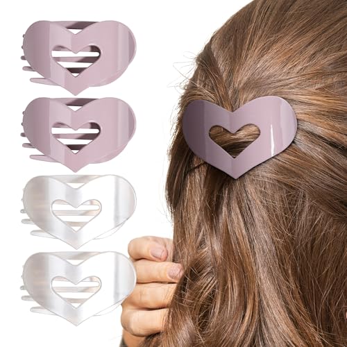 Haarspangen Damen Flache Haarspangen 4 Stücke für Damen mit Neuem Design,Starker Halt,Bright,Große Haarspange für Dünnes und Dickes Haar,Gebogenes Design für Liegen und Autofahren von Sonnorel