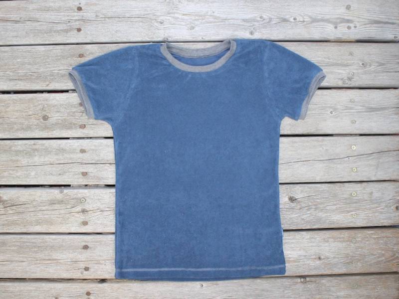 Bio-Frottee T-Shirt Damen Jeansblau von SonntagCosywear