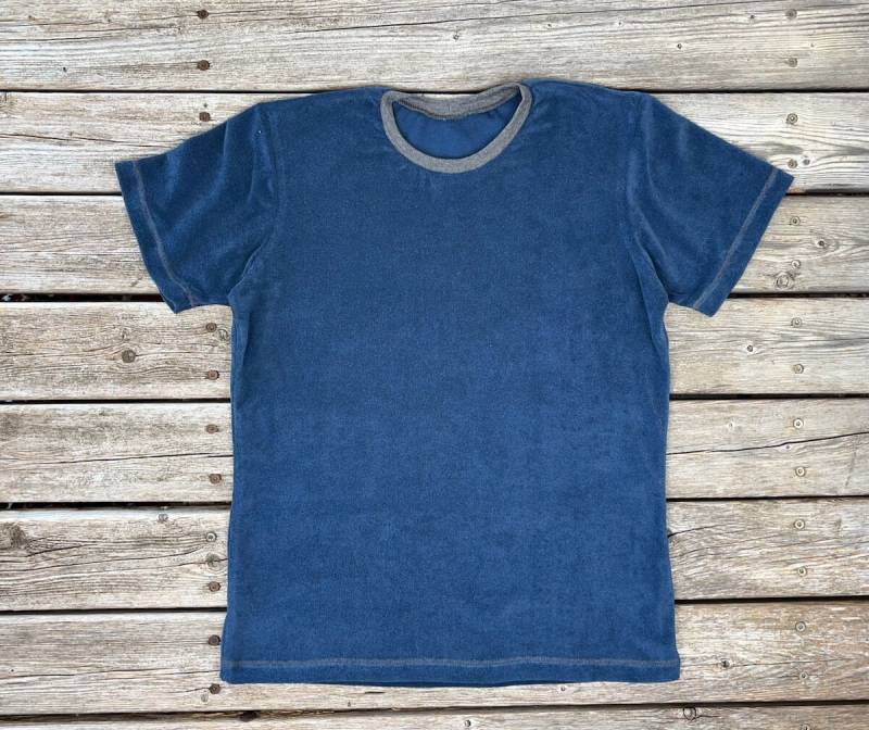 Bio-Frottee T-Shirt Herren Jeansblau von SonntagCosywear
