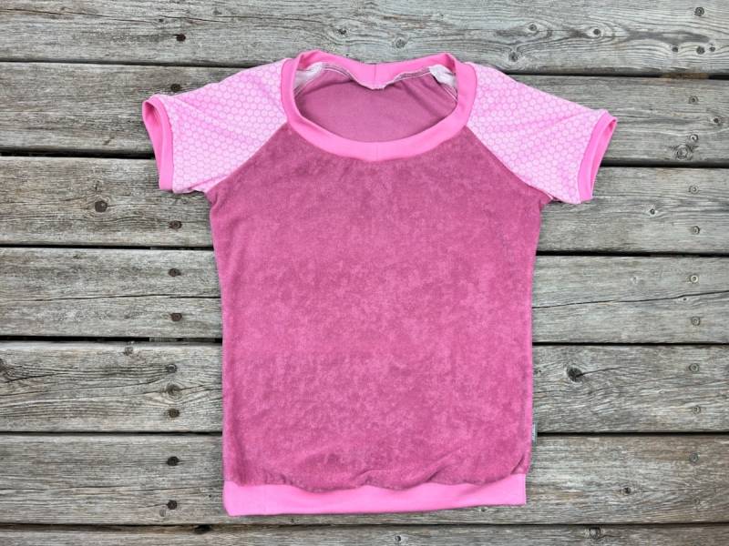 Gemustertes Frottee T-Shirt Damen Pink/Geblümt von SonntagCosywear