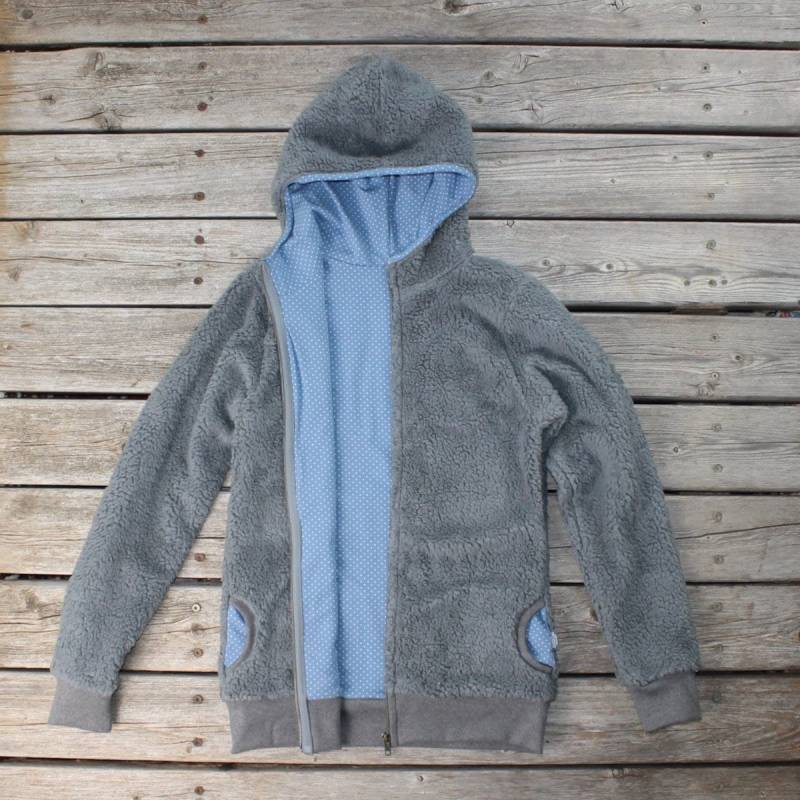 Teddyjacke Grau-Blau von SonntagCosywear