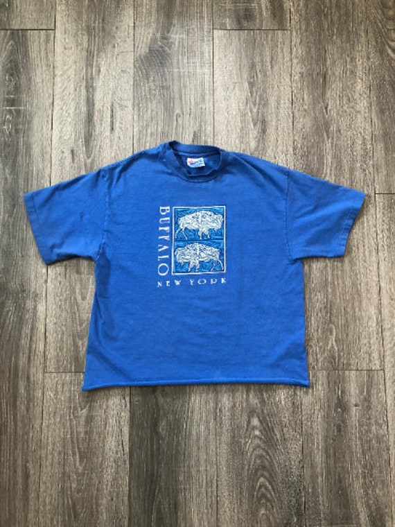 Vintage 1994 Buffalo New York T-Shirt, 90Er Ny Shirt, Cropped Damen Büffel Stehender T-Shirt von SonnyThrift