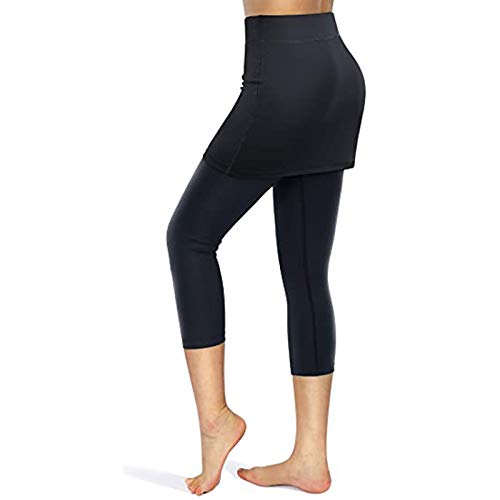 Sonojie Damen Sport Leggings, Sporthose Hohe Taille Yoga Leggings mit Innentaschen Trainingshose Sportleggins Sport Freizeit High Bauchkontrolle Jogginghose Fitness Laufen Yogahose mit Tennis Rock von Sonojie