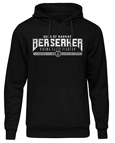 Sons of Ragnar Berserker Herren Kapuzenpullover| Valhalla Hoodie - Wikinger - Odin Pullover - Vikings -Walhalla Pullover Herren | M2 FB Schwarz (XXL) von Sons of Ragnar