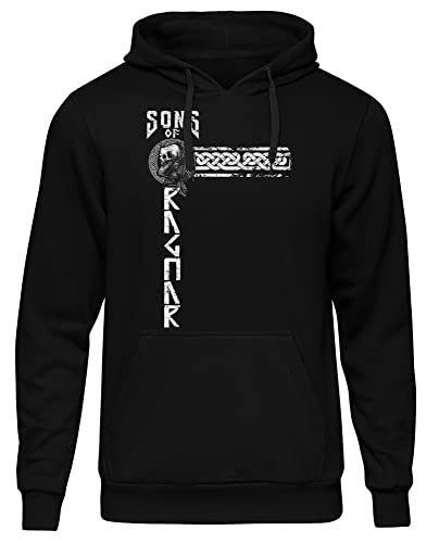 Sons of Ragnar Midgard Herren Kapuzenpullover| Valhalla Hoodie - Wikinger - Odin Pullover - Vikings -Walhalla Pullover Herren | Schwarz (XXL) von Sons of Ragnar