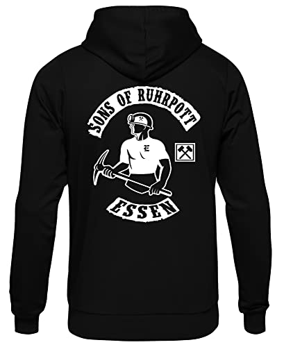 Sons of Ruhrpott Duisburg Herren Kapuzenpullover | Glück auf Zeche Ruhrgebiet Ruhrpott Geschenke Männer Ruhrpott Pullover | M3 Schwarz (L) von Sons of Ruhrpott