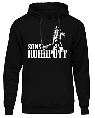 Sons of Ruhrpott Herren Kapuzenpullover | Ruhrpott Geschenke Männer - Ruhrpott Pullover - Glück auf - Zeche - Ruhrgebiet | M6 Schwarz (XL) von Sons of Ruhrpott