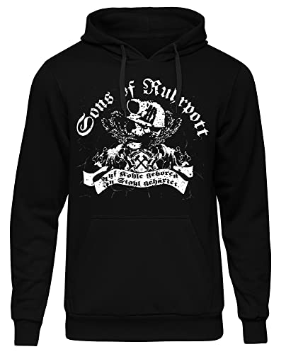 Sons of Ruhrpott Herren Kapuzenpullover | Ruhrpott Geschenke Männer - Ruhrpott Pullover - Glück auf - Zeche - Ruhrgebiet | M7 Schwarz (3XL) von Sons of Ruhrpott