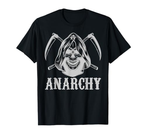 Anarchy Halloween Shirt Sensenmann Geschenk für Anarchisten Männer T-Shirt von Sons & Daughters of Anarchy Merchandise