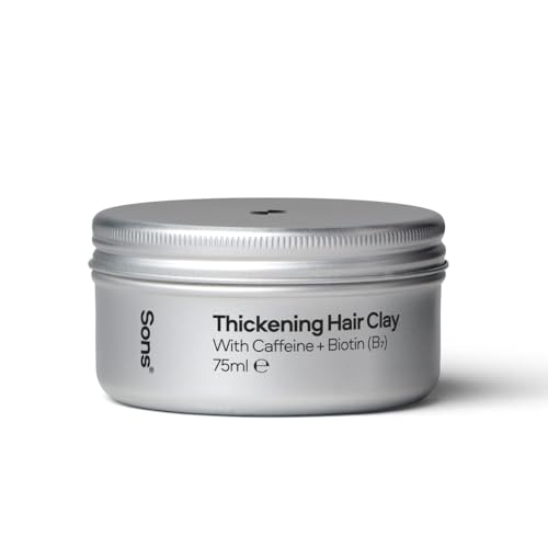 Sons Hair Clay, Haarwachs für Männer, haarverdichtend, Styling Pomade mit Koffein & Biotin zur Unterstützung des Haarwachstums, Leave-In Conditioner Paste, bei Haarausfall & Ausdünnung - 1 Monat Sons Hair Clay, Haarwachs für Männer, haarverdichtend, Styling Pomade mit Koffein & Biotin zur Unterstützung des Haarwachstums, Leave-In Conditioner Paste, bei Haarausfall & Ausdünnung - 1 Monat von Sons