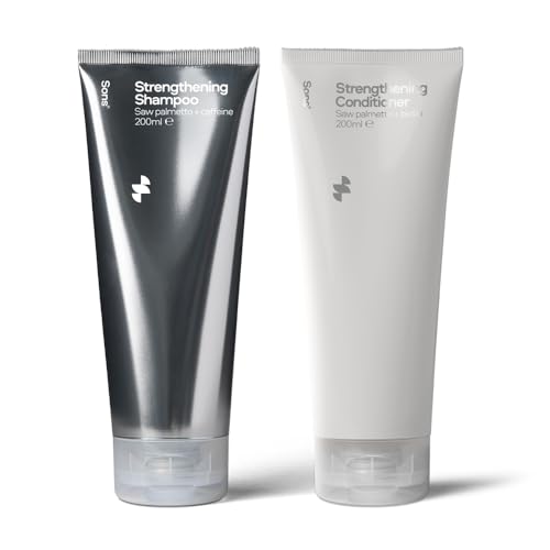 Sons Stärkendes Shampoo & Spülung für Männer, DHT blockierende Formel zur Förderung des Haarwachstums, enthält Sägepalme, bei Haarausfall und Ausdünnung - 1 Monat von Sons