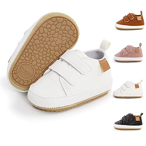 Sonsage Kleinkind Baby Junge Mädchen Leder Turnschuhe Kleinkind Slip on Weiche Gummisohle Schuhe Neugeborenes Babybett Erste Wanderschuhe 12-18 Monate von Sonsage