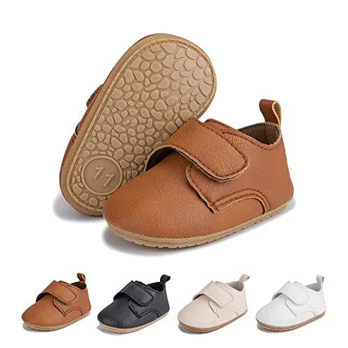 Sonsage Kleinkind Baby Junge Mädchen Leder Turnschuhe Kleinkind Slip on Weiche Gummisohle Schuhe Neugeborenes Babybett Erste Wanderschuhe 3-6 Monate von Sonsage