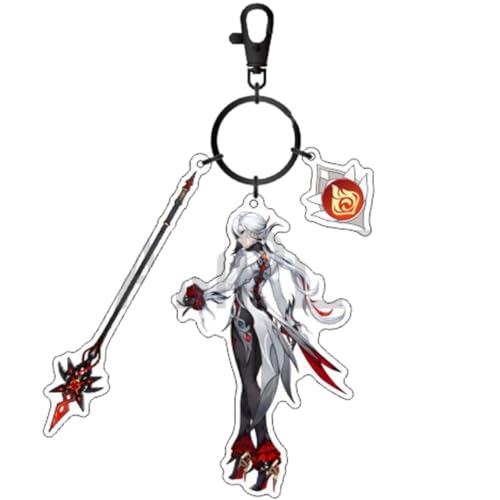 Sonsoke Anime Figur Acryl Stehende Figur Schlüsselanhänger Acryl Schlüsselanhänger Schlüsselanhänger Dekoration, Arlecchino, L von Sonsoke