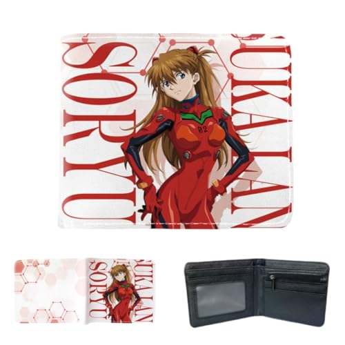 Sonsoke Ayanami Rei Männer Brieftaschen Bi-Fold Brieftasche ID-Karte Kreditkarte Mehrzweck-Brieftasche für Männer und Frauen Geschenk Cosprey (Asuka Langley Soryu 2) von Sonsoke