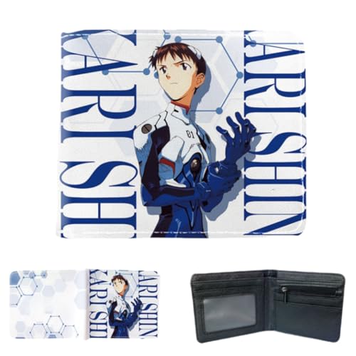 Sonsoke Ayanami Rei Männer Brieftaschen Bi-Fold Brieftasche ID-Karte Kreditkarte Mehrzweck-Brieftasche für Männer und Frauen Geschenk Cosprey (Ikari Shinji 2) von Sonsoke