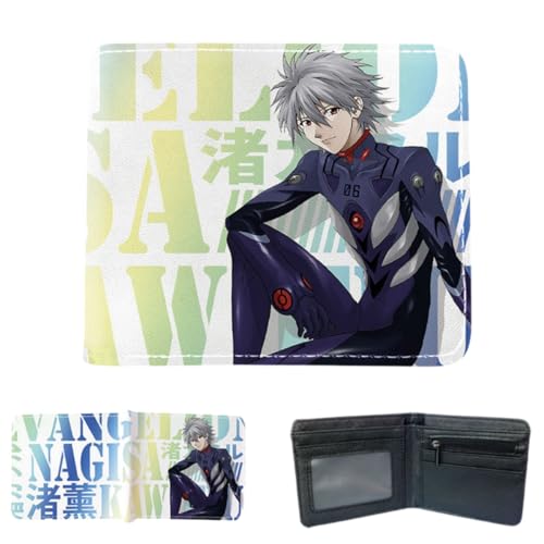 Sonsoke Ayanami Rei Männer Brieftaschen Bi-Fold Brieftasche ID-Karte Kreditkarte Mehrzweck-Brieftasche für Männer und Frauen Geschenk Cosprey (Nagisa Kaworu 1) von Sonsoke