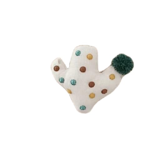 Sonsoke Blumen-Stoffbrosche - Baumwoll-Leinen bestickter Anstecknadel, Niedliches Ästhetisches Accessoire für Frauen, Bluse, Schal, Tasche (Die Form der Kaktus 1) von Sonsoke