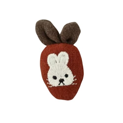 Sonsoke Blumen-Stoffbrosche - Baumwoll-Leinen bestickter Anstecknadel, Niedliches Ästhetisches Accessoire für Frauen, Bluse, Schal, Tasche (Form des Karotten 1) von Sonsoke