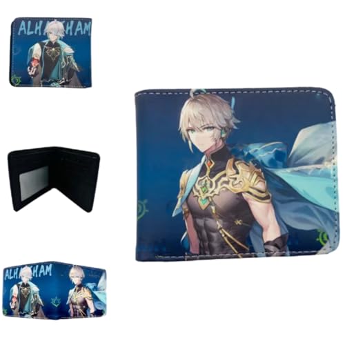 Sonsoke Furina Focalors Männer Brieftaschen Bi-Fold Brieftasche ID-Karte Kreditkarte Mehrzweck-Brieftasche für Männer und Frauen Geschenk Cosprey (AlHaitham) von Sonsoke