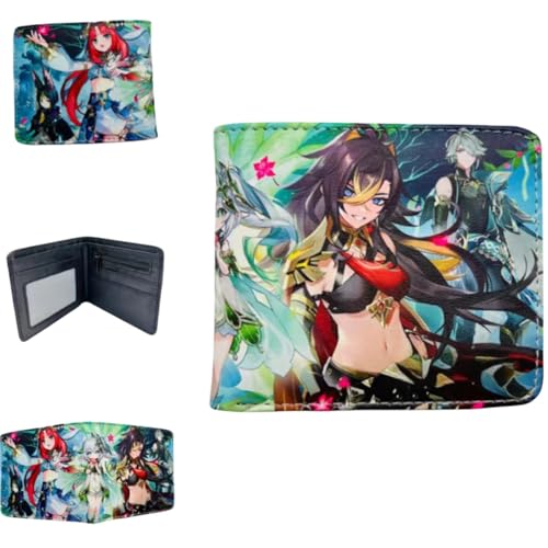 Sonsoke Furina Focalors Männer Brieftaschen Bi-Fold Brieftasche ID-Karte Kreditkarte Mehrzweck-Brieftasche für Männer und Frauen Geschenk Cosprey (Dehya) von Sonsoke