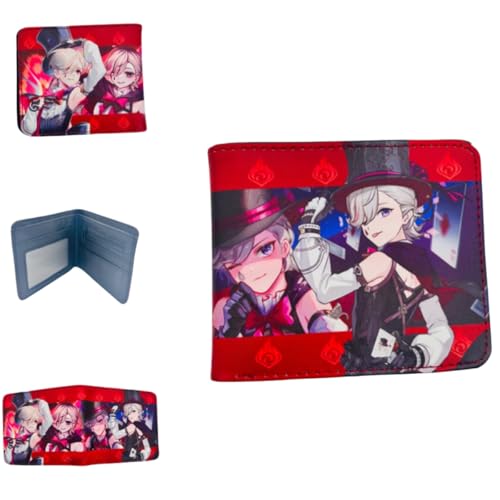 Sonsoke Furina Focalors Männer Brieftaschen Bi-Fold Brieftasche ID-Karte Kreditkarte Mehrzweck-Brieftasche für Männer und Frauen Geschenk Cosprey (Lyney) von Sonsoke