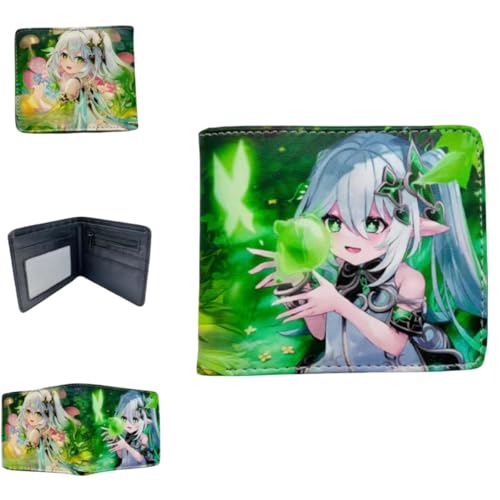 Sonsoke Furina Focalors Männer Brieftaschen Bi-Fold Brieftasche ID-Karte Kreditkarte Mehrzweck-Brieftasche für Männer und Frauen Geschenk Cosprey (Nahida) von Sonsoke