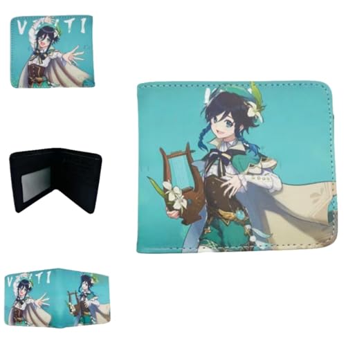 Sonsoke Furina Focalors Männer Brieftaschen Bi-Fold Brieftasche ID-Karte Kreditkarte Mehrzweck-Brieftasche für Männer und Frauen Geschenk Cosprey (Venti) von Sonsoke