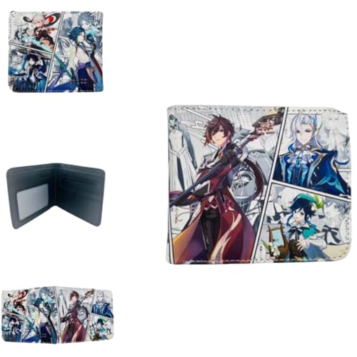 Sonsoke Furina Focalors Männer Brieftaschen Bi-Fold Brieftasche ID-Karte Kreditkarte Mehrzweck-Brieftasche für Männer und Frauen Geschenk Cosprey (zhongli 1) von Sonsoke