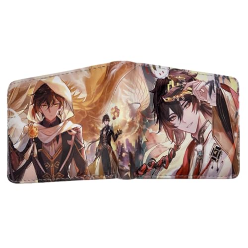 Sonsoke Furina Focalors Männer Brieftaschen Bi-Fold Brieftasche ID-Karte Kreditkarte Mehrzweck-Brieftasche für Männer und Frauen Geschenk Cosprey (zhongli 2) von Sonsoke