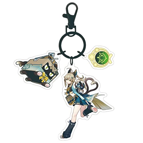 Sonsoke Genshin Impact Anime Figur Doppelseitiger Acryl Schlüsselanhänger Mode Schlüsselanhänger Anhänger Cosplay, Kirara, L von Sonsoke