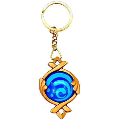 Sonsoke Genshin Impact Fontaine Schlüsselanhänger Merch Gem Cosplay Schlüsselanhänger Anhänger Zubehör Elemental Gem, Hydro, L von Sonsoke