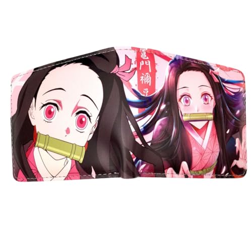 Sonsoke Kamado Tanjirou Nezuko Anime Herren Geldbörsen Bi-Fold Wallet ID Card Credit Card Multi Purpose Wallet für Männer und Frauen Geschenk Cosprey, mehrfarbig, L, Modern von Sonsoke