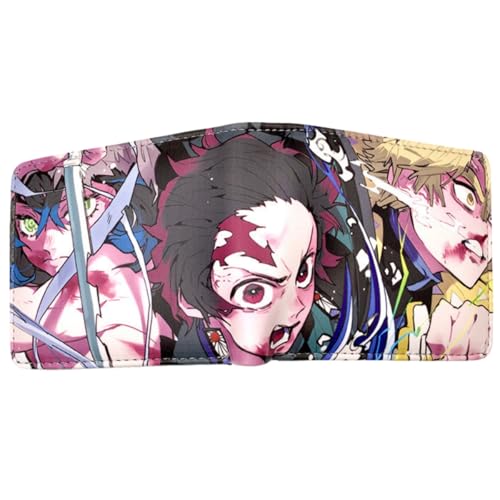 Sonsoke Kamado Tanjirou Nezuko Anime Herren Geldbörsen Bi-Fold Wallet ID Card Credit Card Multi Purpose Wallet für Männer und Frauen Geschenk Cosprey, mehrfarbig, L, Modern von Sonsoke