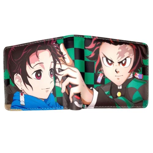 Sonsoke Kamado Tanjirou Nezuko Anime Herren Geldbörsen Bi-Fold Wallet ID Card Credit Card Multi Purpose Wallet für Männer und Frauen Geschenk Cosprey, mehrfarbig, L, Modern von Sonsoke