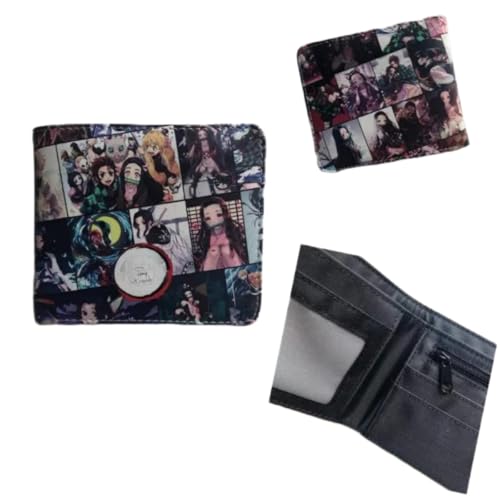 Sonsoke Kamado Tanjirou Nezuko Anime Herren Geldbörsen Bi-Fold Wallet ID Card Credit Card Multi Purpose Wallet für Männer und Frauen Geschenk Cosprey, mehrfarbig, L, Modern von Sonsoke