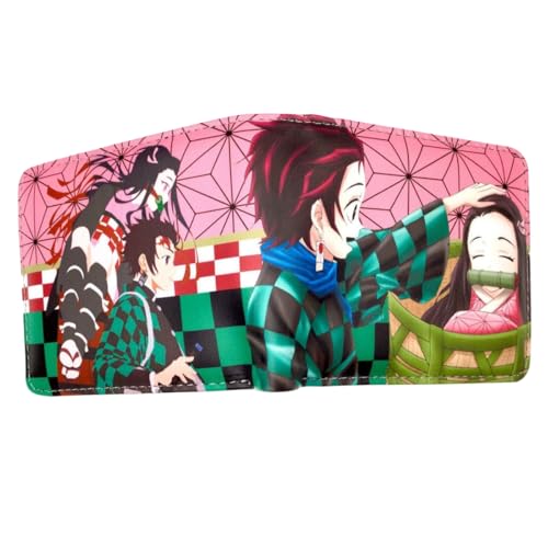 Sonsoke Kamado Tanjirou Nezuko Anime Herren Geldbörsen Bi-Fold Wallet ID Card Credit Card Multi Purpose Wallet für Männer und Frauen Geschenk Cosprey, mehrfarbig, L, Modern von Sonsoke