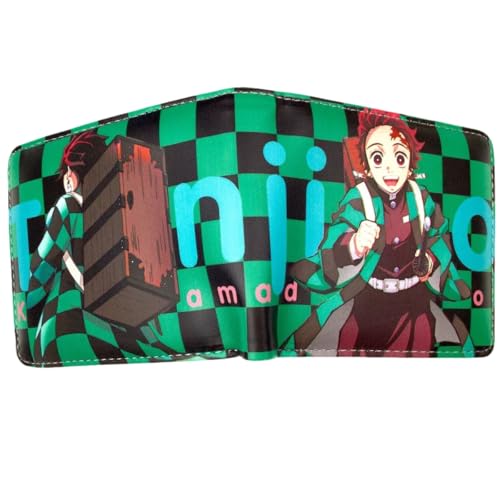 Sonsoke Kamado Tanjirou Nezuko Anime Herren Geldbörsen Bi-Fold Wallet ID Card Credit Card Multi Purpose Wallet für Männer und Frauen Geschenk Cosprey, mehrfarbig, L, Modern von Sonsoke