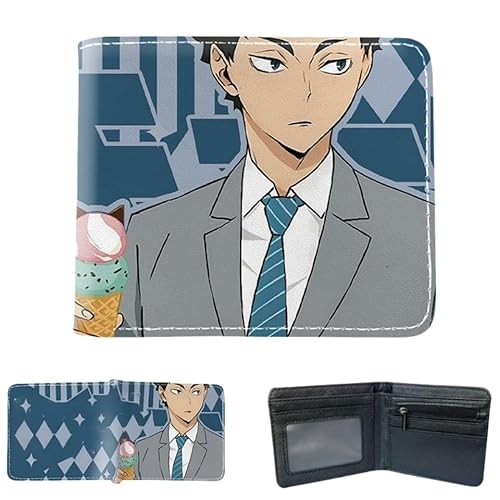 Sonsoke Tobio Kageyama Männer Brieftaschen Bi-Fold Brieftasche ID-Karte Kreditkarte Mehrzweck-Brieftasche für Männer und Frauen Geschenk Cosprey (Akaashi Keiji 1) von Sonsoke