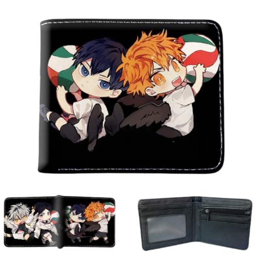 Sonsoke Tobio Kageyama Männer Brieftaschen Bi-Fold Brieftasche ID-Karte Kreditkarte Mehrzweck-Brieftasche für Männer und Frauen Geschenk Cosprey (Hinata Shoyo 10) von Sonsoke