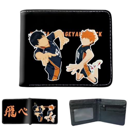 Sonsoke Tobio Kageyama Männer Brieftaschen Bi-Fold Brieftasche ID-Karte Kreditkarte Mehrzweck-Brieftasche für Männer und Frauen Geschenk Cosprey (Hinata Shoyo 2) von Sonsoke