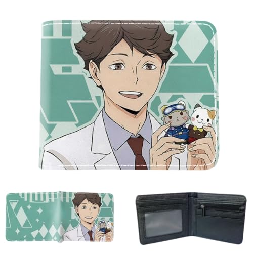 Sonsoke Tobio Kageyama Männer Brieftaschen Bi-Fold Brieftasche ID-Karte Kreditkarte Mehrzweck-Brieftasche für Männer und Frauen Geschenk Cosprey (Oikawa Tooru 5) von Sonsoke