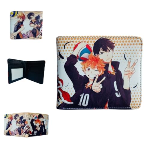 Sonsoke Tobio Kageyama Männer Brieftaschen Bi-Fold Brieftasche ID-Karte Kreditkarte Mehrzweck-Brieftasche für Männer und Frauen Geschenk Cosprey (Shoyo&Kageyama 3) von Sonsoke