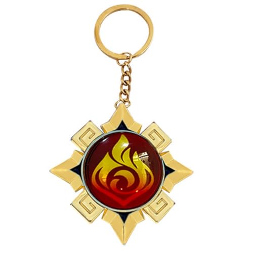 Sonsoke Vision Natlan Elemental Schlüsselanhänger Merch Time Game Charakter Cosplay Schlüsselanhänger Zubehör Elemental Gem, Pyro, L von Sonsoke