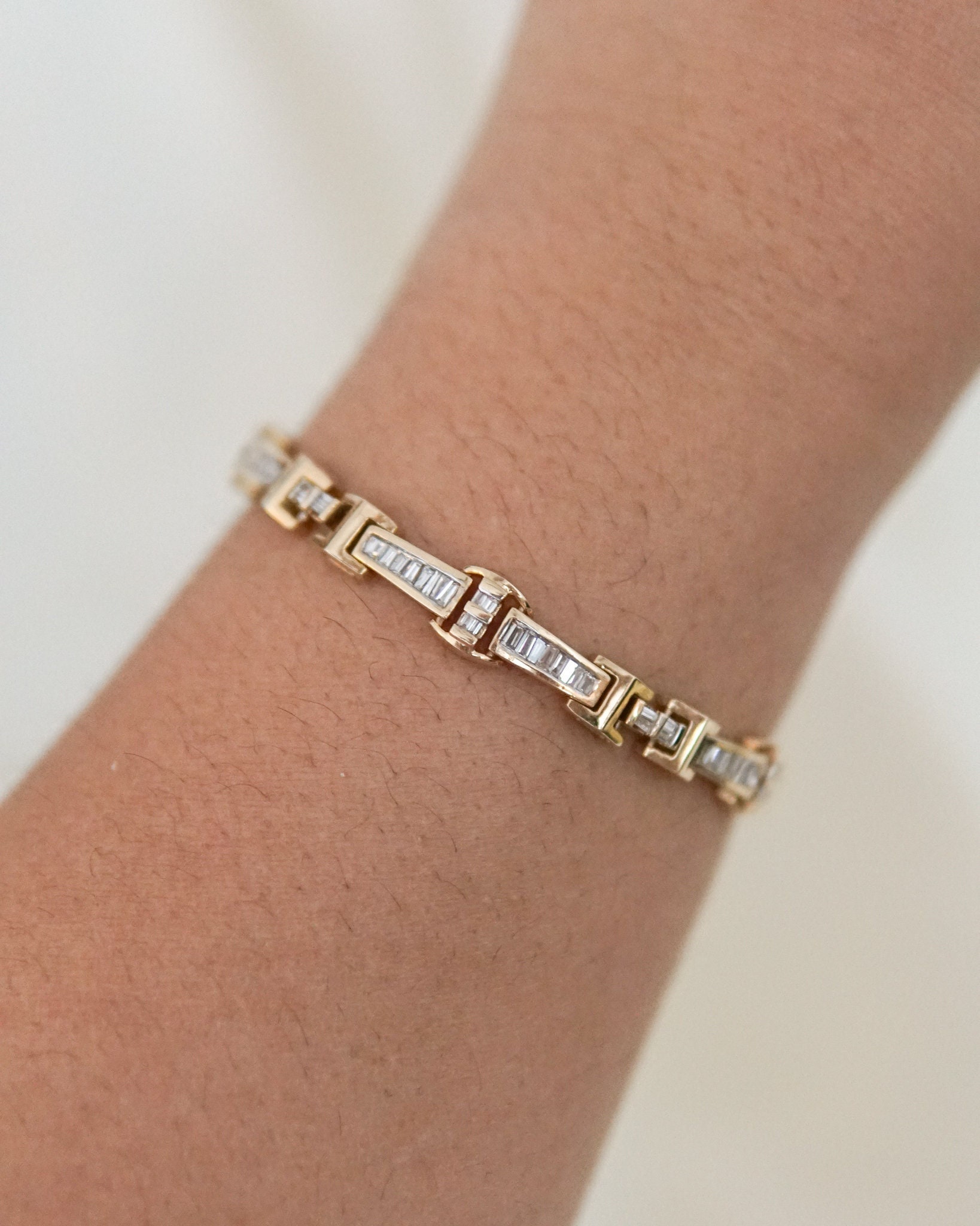 Nachlassige Gesägt Baguette Diamant Armband von SonterLorrey