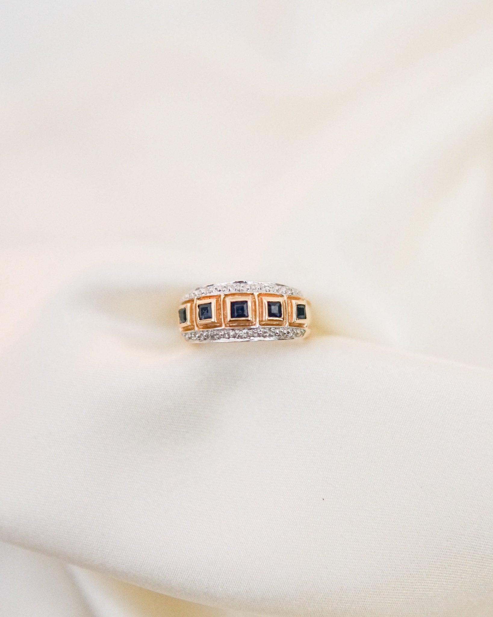 Vintage Saphir Diamant Ring von SonterLorrey
