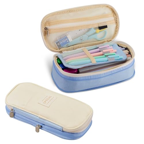 Sonuimy Federmäppchen mit großem Fassungsvermögen, tragbar, ästhetisch, niedlich, große Kapazität, Stifteetui, Büro, Reisen, Schreibwaren, Make-up-Tasche, Schreibtisch-Organizer für College, von Sonuimy